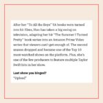 Jenny Han Instagram - Thank you @variety! I’m so incredibly honored to be included on this list.