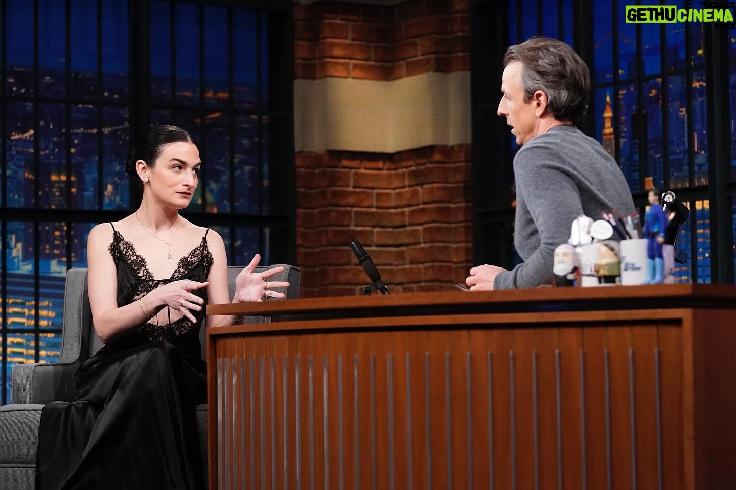 Jenny Slate Instagram - Went on @latenightseth to talk about my standup special and also summarize Phantom Of the Opera and i did ONE of those things very perfectly. This is the face of a woman who is afraid of Phantom but does not know its plot