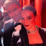 Jenny Slate Instagram - Thank you to @thombrowne for my two perfect gowns, for putting my husband @benshattuck_ in such a gorgeous tux that he looked like James Bond, to @bettyholm and Dan Berger for holding hands and sticking out their tongues at the Oscars, and to @mrmontyjackson for saving the day. No one works harder than Monty and @kirinstagram who legit just had to call me to teach me how to make a reel. We didn’t win, but it actually feels like we did? So, that’s good news! Oh and @gismondi1754 thank you for adorning me with this breathtaking emerald and diamond embrace!