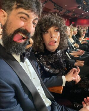 Jenny Slate Instagram - Thank you to @thombrowne for my two perfect gowns, for putting my husband @benshattuck_ in such a gorgeous tux that he looked like James Bond, to @bettyholm and Dan Berger for holding hands and sticking out their tongues at the Oscars, and to @mrmontyjackson for saving the day. No one works harder than Monty and @kirinstagram who legit just had to call me to teach me how to make a reel. We didn’t win, but it actually feels like we did? So, that’s good news! Oh and @gismondi1754 thank you for adorning me with this breathtaking emerald and diamond embrace!
