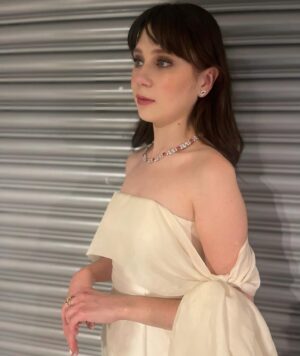 Jenny Walser Instagram - 🎀✨🎀✨🎀✨🎀✨🎀

@officialntas with the @heartstoppertv gang last night! 

Wearing @tranhungofficial @jimmychoo @boodles 

Styled by @rachaelperrystyling 
Assisted by @cristinascales_ @lula_mac 
Hair & Makeup by @nataliestokesmua 

And lastly, bringing the whole look together…
‘Kiosk shutter backdrop’ by Wembley Arena