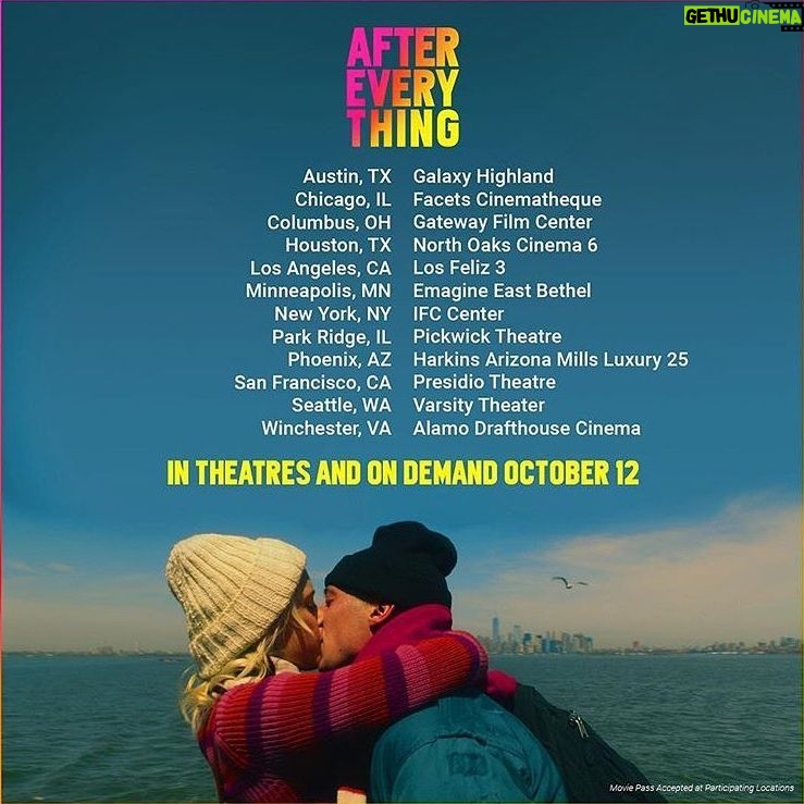 Jeremy Allen White Instagram - After Everything out in theaters in these places on Friday!!! Go check it out please We all worked very hard on it