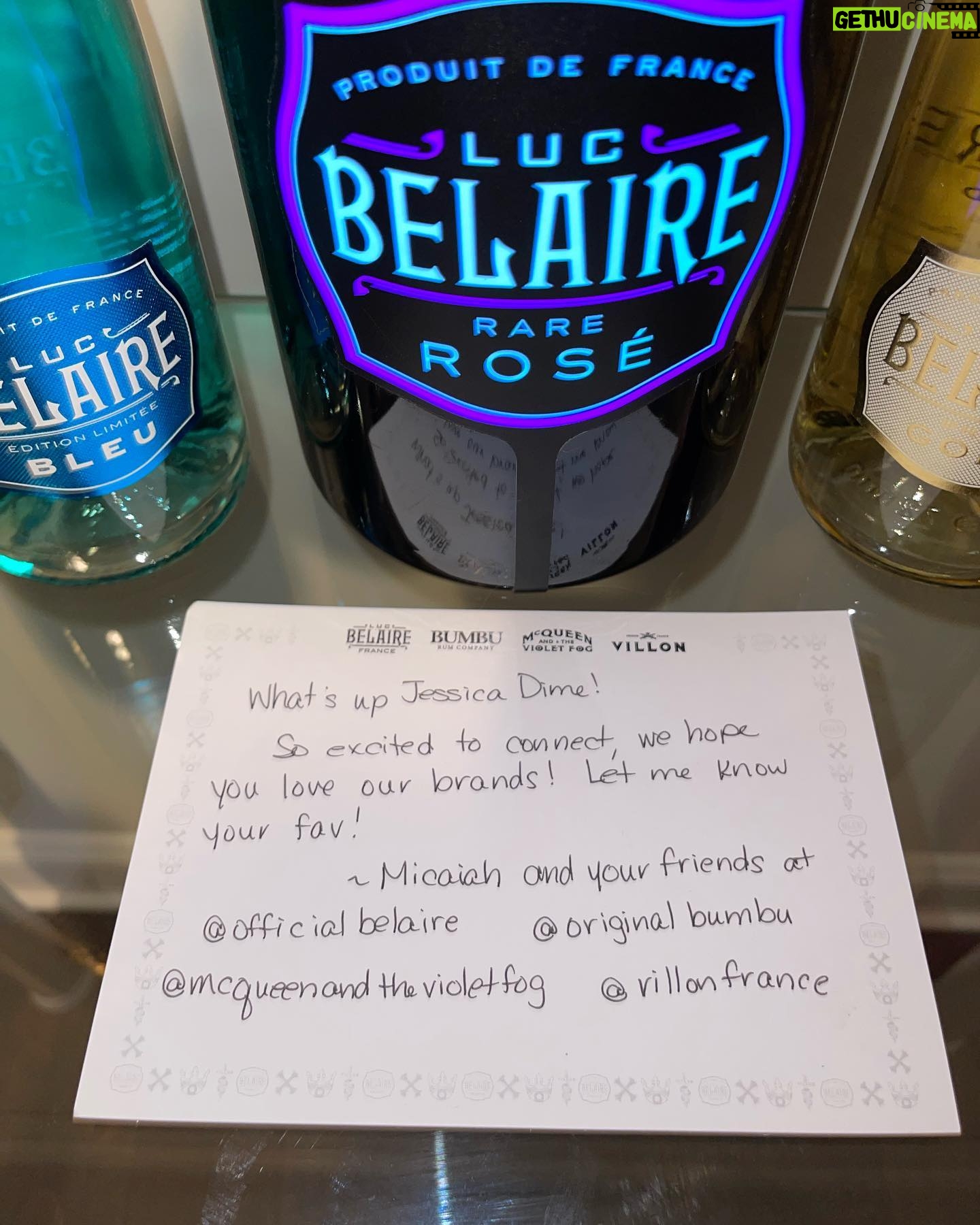 Jessica Dime Instagram - Big business all 2023 .. Iβm thinkin champagne deal π€π Thanks so much @djnickslay @officialbelaire @originalbumbu @mcqueenvioletfog @villonfrance & @richforever Love all of these but β¦.The Pink Roseβ is my fav of course π