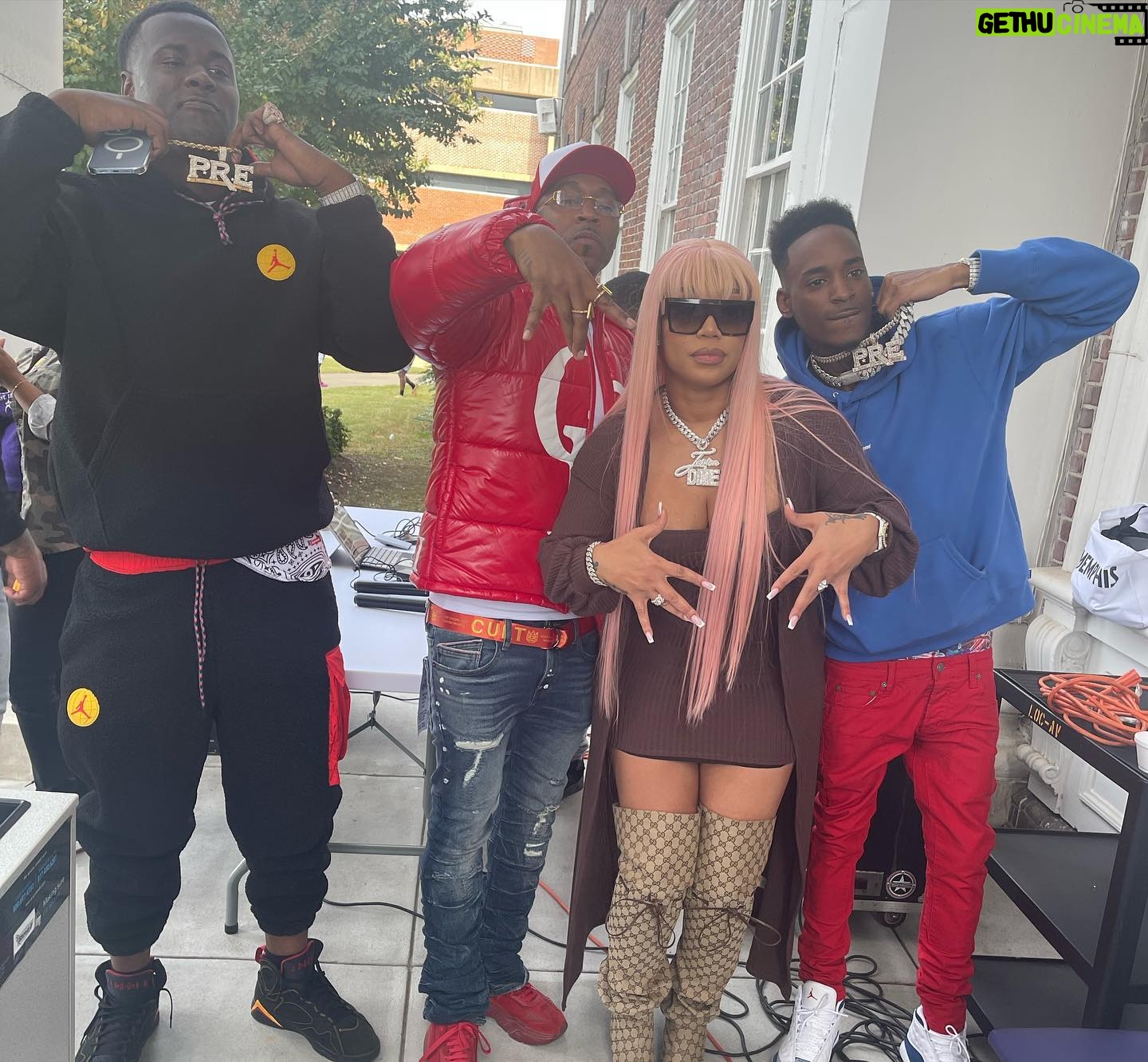 Jessica Dime Instagram - Lemoyne-Owen Homecoming Takeover 22’ .. @beautyandthebeatspodcast Live with @drummaboyfresh & a special thank you to all our surprise guest!! @swaggjazz____ @paperroutewoo @snupebandzz @gorillazoe 〽️