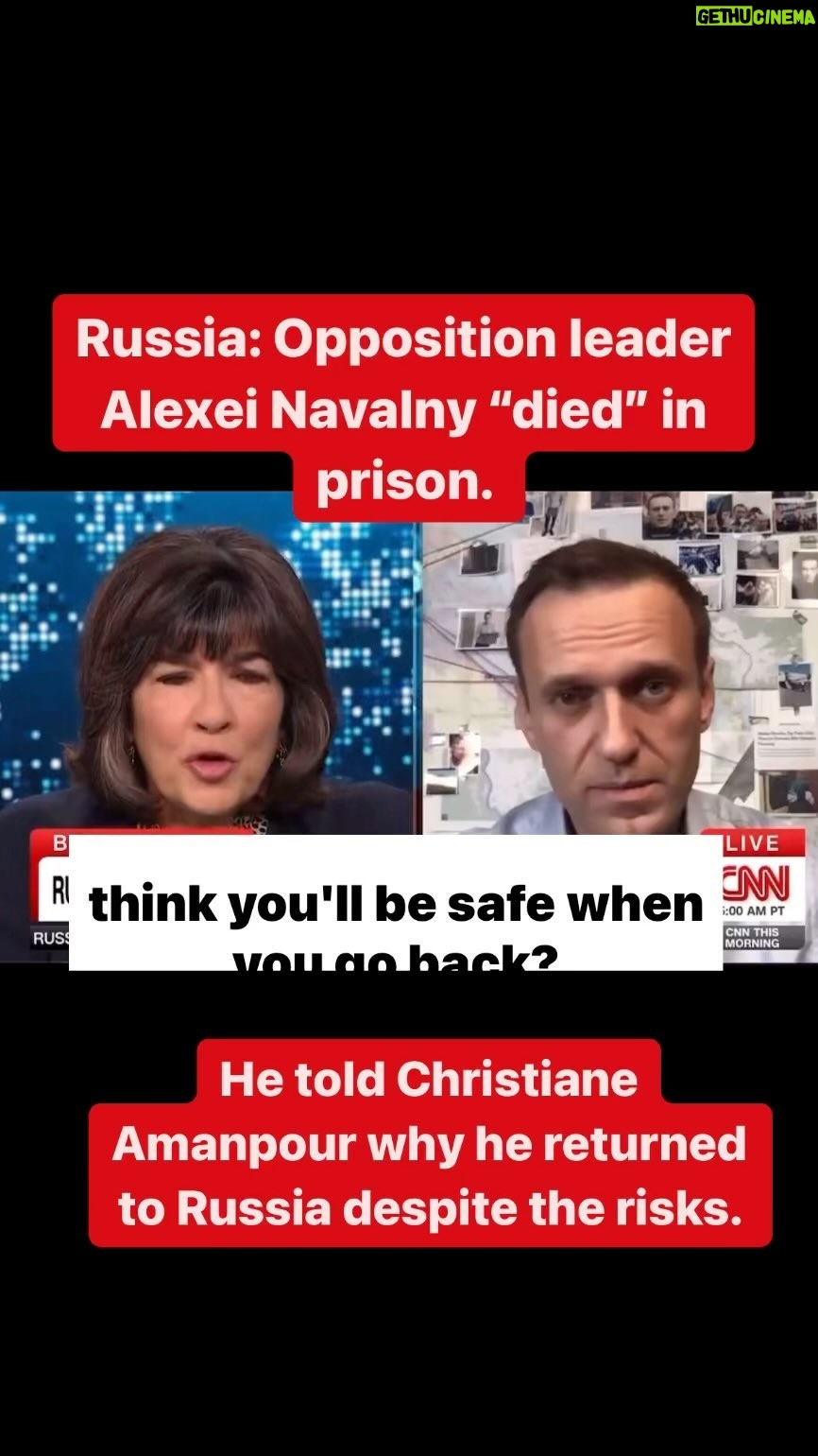 Jessica Yellin Instagram - PUTIN CRITIC NAVALNY DEAD IN PRISON Russian state media reports that Alexei Navalny, Putin’s most prominent political opponent, died in prison. But Putin critics around the globe are calling this an assassination. Russian prison services said Navalny “felt unwell” after a walk on Friday “almost immediately losing consciousness” before a medical team failed to resuscitate. But video footage from Thursday shows him joking and smiling in a prison court, and his mother says she saw him earlier this week and described him as “alive, healthy, and cheerful.” Navalny’s wife, Yulia Navalnaya, held a press conference and called on the world to fight the Putin regime: “This regime, and Vladimir Putin, should be personally held responsible for all the atrocities they have committed in our country.” The UN Human Rights Office is calling for an independent investigation of Navalnh’s death. Reacting to the news, VP Kamala Harris said, “Whatever story they tell, let us be clear: Russia is responsible.” And Sec. Blinken said Navalny’s death “underscores the weakness and rot at the heart of the system that Putin has built. Russia is responsible for this.” 🎥 via @cnn @camanpour