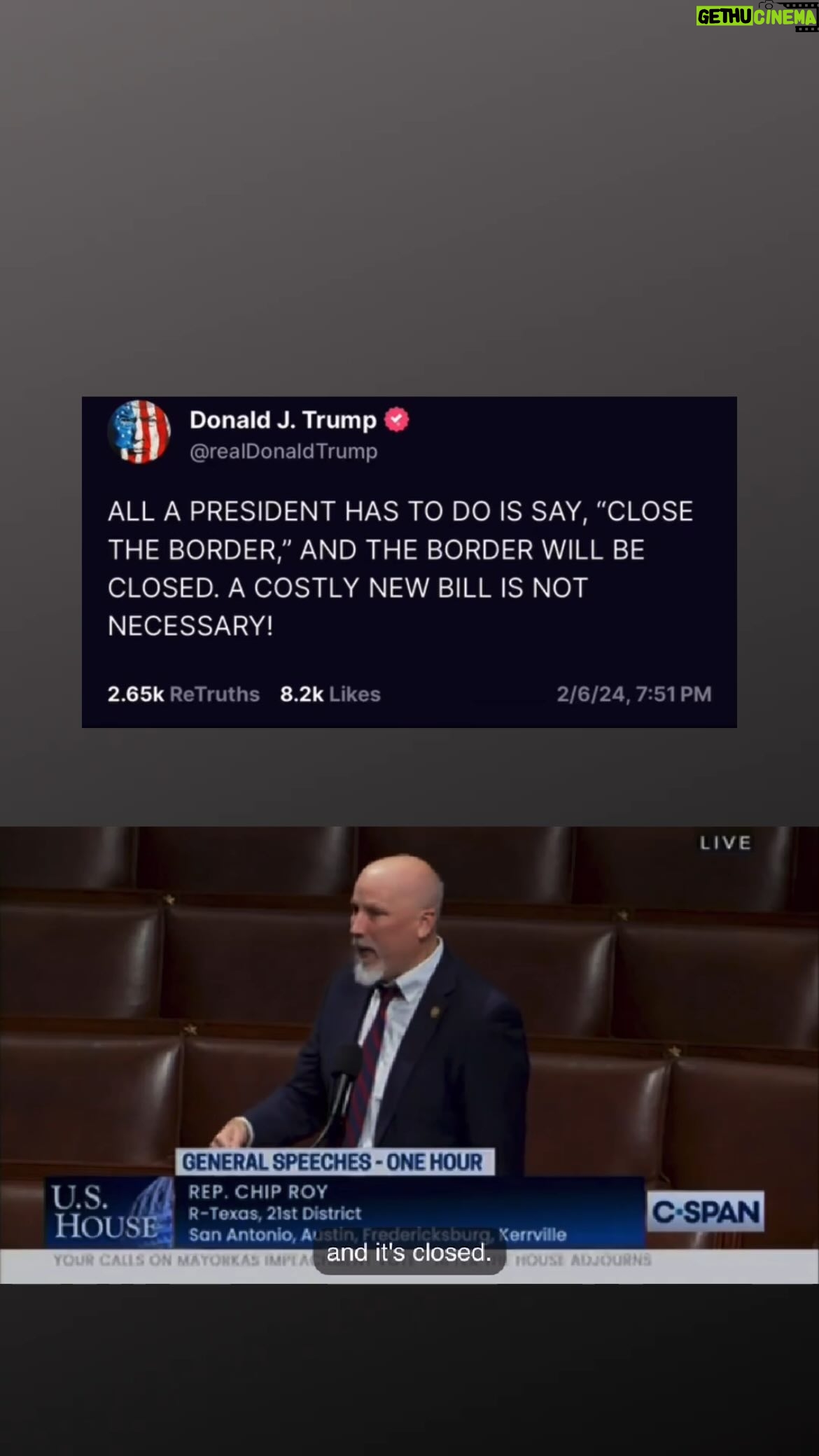 Jessica Yellin Instagram - GOP IMMIGRATION DRAMA The Senate failed to pass its border deal today, 49-50. The bill needed 60 votes to pass, but GOP lawmakers killed the bill after former President Trump told them to. A Texas Republican is calling out former President Trump’s hypocrisy on immigration. Republicans insisted on negotiating a tough border deal in exchange for funding Ukraine and Israel. After months of tough negotiations, today the Senate GOP killed the bill at Trump’s behest. Trump, who is campaigning on his promise to stop the immigration crisis, says the border deal is unnecessary to solving the crisis because a president can “shut down” the border at will. In this clip, Texas GOP Rep. Chip Roy points out Trump’s hypocrisy on immigration — millions of immigrants entered the US during Trump’s term too. Though he spent his 2016 campaign promising to “build the wall” and keep out immigrants, he wasn’t able to magically “shut down” the border just by saying so. Trump wants to keep the border a problem so he can campaign on it in the election year — but Biden is vowing to make GOP opposition to a bipartisan solution an issue, too.