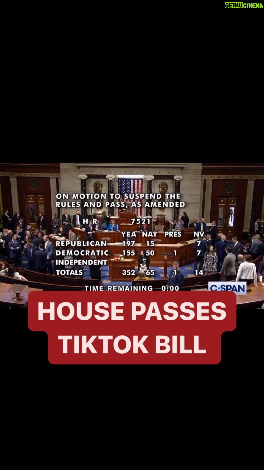 Jessica Yellin Instagram - TIKTOK BILL ACHIEVES THE NEARLY IMPOSSIBLE National security officials fear TikTok is being used to drive divisions in American society. And opposition to TikTok has achieved the nearly impossible - uniting many House Democrats and Republicans. With overwhelming and bipartisan support the US House of Representatives passed the bill that would force Beijing Headquartered company ByteDance to sell TikTok to a US company or face a ban. 352 members voted in favor of the bill. 66 opposed. And one Democrat voted present. Nearly 200 Republicans and 155 Democrats supported the measure. Opponents included progressive Democrats and some Republicans who call the forced sale or ban a free speech violation. US National security officials say that the app is a threat in two ways: it could allow the Chinese government to access US user data and/or it could/does manipulate US public opinion through content its algorithm pushes users, especially during an election year. Chinese officials and TikTok representatives strenuously deny that the platform is or would be used in this way. The wildly popular app asked its users to flood their members of Congress with phone calls demanding they oppose the measure. The measure now goes to the Senate – where a forced sale or ban is likely to encounter some opposition. President Biden has said he’d sign it, if it gets to his desk. For more on this please see our most recent newsletter. Link in stories and in bio. TikTok claims to have more than 150 million active users in the US. Do you support this forced sale/ban? Why?