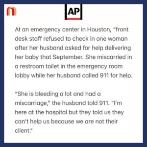 Jessica Yellin Instagram - AP REPORT: HOSPITALS DENY EMERGENCY CARE TO PREGNANT WOMEN IN CRISIS

We are sharing this today as the U.S. Supreme Court hears a case challenging a federal law, EMTLA. The law requires hospitals to treat patients in crisis - including those in need of abortion services.
——
An astounding new @apnews article by Amanda Seitz reveals how harsh abortion bans have intimidated many hospitals and emergency rooms into denying emergency care to pregnant women in crisis.

Seitz shares the stories of women who were denied care, who lost their pregnancy in stillbirth, and were forced to suffer needless pain and indignity because healthcare professionals feared prosecution under abortion bans. And the AP reports that since the overturn of Roe, there’s been a spike in complaints that pregnant women have been turned away from emergency rooms — even though federal law requires ERs to treat patients in critical condition and/or active labor.

The federal law that requires that is the Emergency Medical Treatment and Labor Act. EMTALA will go before SCOTUS Wednesday as the Biden administration argues that, under EMTALA, Idaho’s strict ban on abortion even in emergencies is illegal. 

Jennifer Klein, director of the White House Gender Policy Council @genderpolicycouncil46 said in a statement that “all patients, including women who are experiencing pregnancy-related emergencies, should have access to emergency medical care required” under EMTALA.

If the Court sides with the Biden admin, Idaho (and other states) must provide abortion services for women in medical emergencies. If SCOTUS finds for Idaho, women in Idaho will have to go to different states to receive reproductive care including in acute emergencies when every minute they’re denied care could be life changing. 

Do you think people in your world are aware of the stakes here? Would they be surprised that the Dobbs ruling is putting basic care and women’s lives at risk like this? What is happening in your state to protect women? 

Please comment and share this.