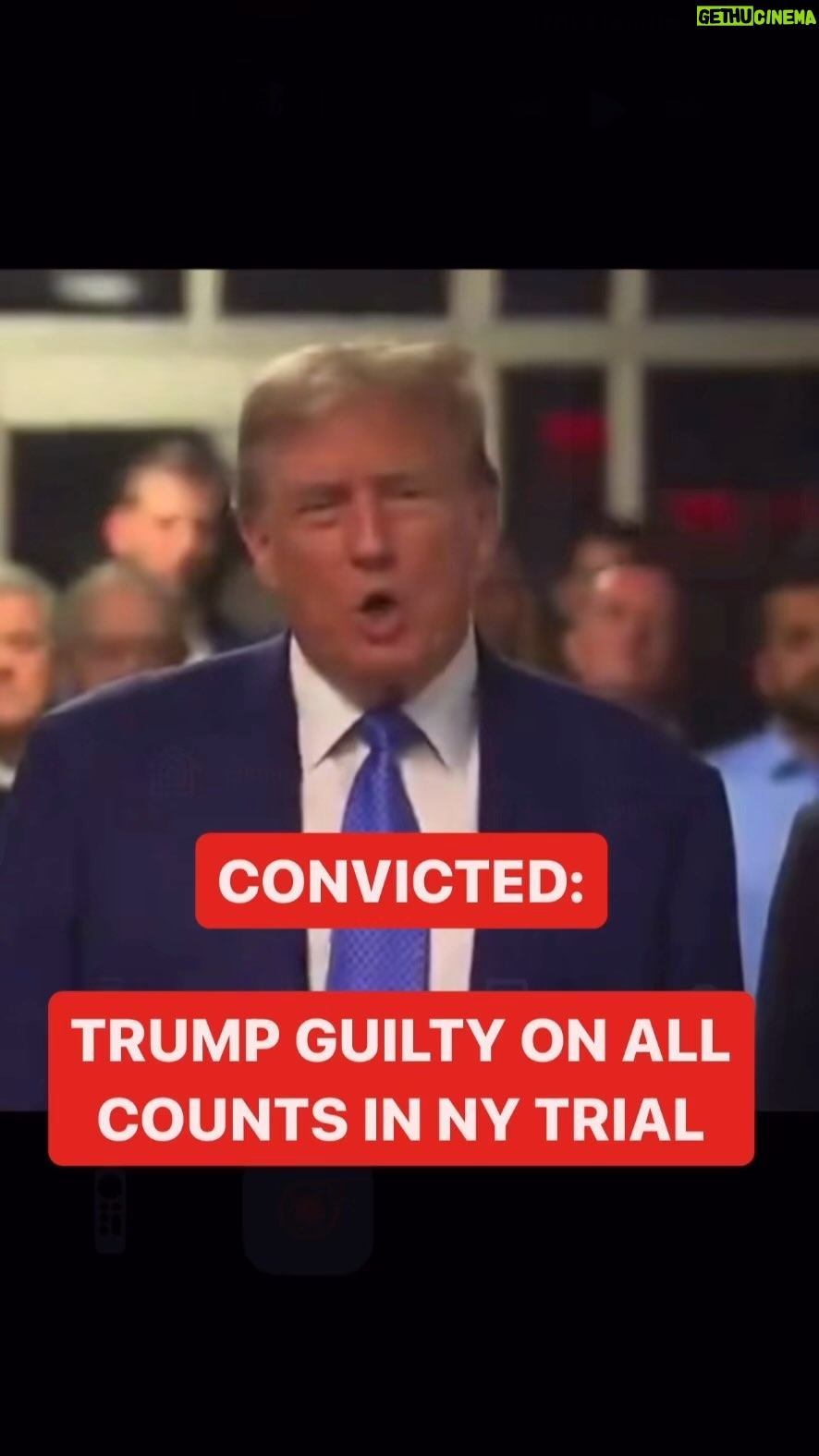 Jessica Yellin - 9K Likes - TRUMP CONVICTED
Donald Trump today became the first former US president to become a convicted felon. A New York jury found him guilty on all 34 felony charges for falsifying business records to covered up hush money payments before the 2020 election.
Sentencing will occur July 11, four days before he becomes the GOP nominee at the Republican National Convention. Trump could face a maximum of four years in prison and/or pay a steep fine.
After the trial, Trump called the trial “rigged” and a “disgrace” and said the “real verdict” will come on Election Day. He also alleged without evidence that the trial is a form of election interference.
Trump is expected to appeal the verdict.
This is a developing story check stories for more.
(This video is historic footage and was not taken today.)
#verdict