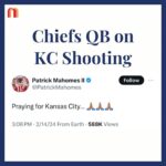 Jessica Yellin Instagram - CHIEFS QB ON KC SHOOTING @chiefs quarterback @patrickmahomes was at the Super Bowl victory parade when the Kansas City shooting took place nearby. He shared this message on X. What are your thoughts after hearing about the shooting at the Chiefs’ parade? #chiefs #kcchiefs #mahomes #kansascity #missouri