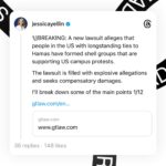 Jessica Yellin Instagram - A new lawsuit alleges that groups helping to organize and fund some of the student protests have ties to Hamas. Please read the whole carousel for context and more information. There is no allegation that student protesters are aware of any such ties. And any of these claims would have to be proven in court. I link to the lawsuit in stories. Going forward I will share public comment from the groups implicated by and named in the lawsuit. The lawsuit has far more detail than I shared here. Please read the lawsuit - it’s available to the public, filed in U.S. district Court for the Eastern District of Columbia. It’s filed by a highly reputable lawfirm. #####