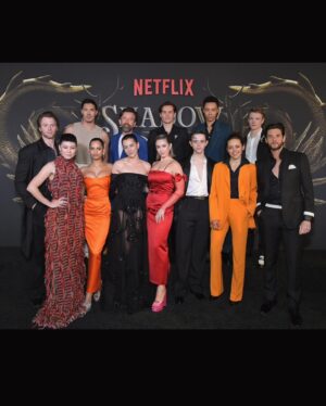 Jessie Mei Li Instagram - We’ve been bzzzzzy 🐝 season 2 press and premiere! Now this lil sensitive kitty gotta go to bed for a while…. Big kisses for @hollyevawhite @samuelpaulartist @maisonvalentino for making me look and feel like a bad bitch 🖤 ~ look at my gorgeous wives, WOMEN, the incredible s&b cast, our creators and their crows, press day lewks, and ofc missing the man himself @archierenaux3 🏹 repping the Mal buzzcut in your absence! Thank you every one for such a joyful night - not long now til March 16th 😈 xxxx