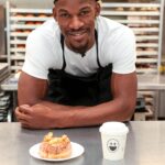 Jimmy Butler Instagram - @bigfacebrand x @thesaltydonut Presents: THE CHURRO CROUGHNUT. This brioche croughnut is tossed in cinnamon sugar, filled with a cinnamon mousse & topped with a thin caramel glaze and mini churros. Paired with Cinnamon Citrus Capp made with BIGFACE espresso, fresh orange & cinnamon syrup. Available at all The Salty Donut locations today until April 21st, with proceeds benefiting @project_backboard