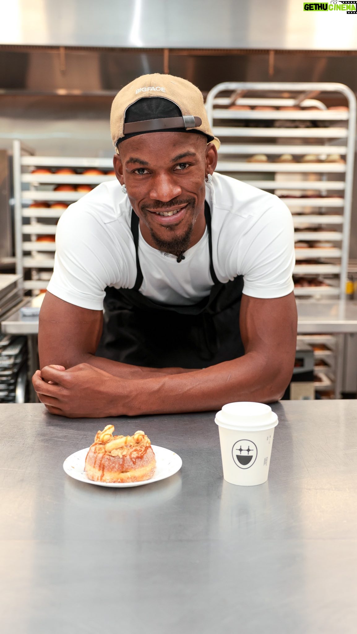 Jimmy Butler Instagram - @bigfacebrand x @thesaltydonut Presents: THE CHURRO CROUGHNUT. This brioche croughnut is tossed in cinnamon sugar, filled with a cinnamon mousse & topped with a thin caramel glaze and mini churros. Paired with Cinnamon Citrus Capp made with BIGFACE espresso, fresh orange & cinnamon syrup. Available at all The Salty Donut locations today until April 21st, with proceeds benefiting @project_backboard