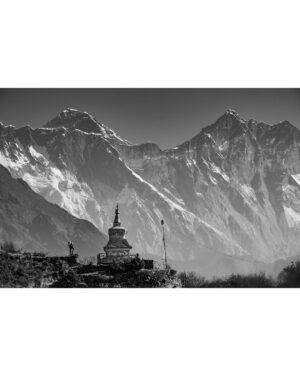 Jimmy Chin Instagram - New print now available in my Everest Limited Edition prints series. Link in bio.

Himalayan Giants - @conrad_anker approaching the throne room of Everest and Lhotse in the Khumbu Valley.