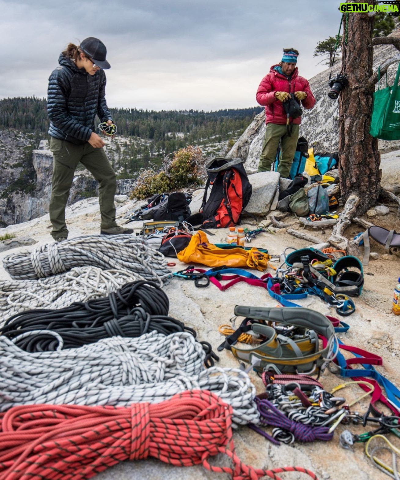 Jimmy Chin Instagram - @cheynelempe and @oceangoingmonkey on rope management detail. Pre rigging on El Cap for @freesolofilm Yosemite Valley CA Shot on assignment for @natgeo