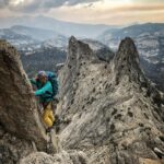 Jimmy Chin Instagram - @myshellparker watches as a storm begins to brew in the Sierra. Half an hour later we were dashing down the descent to safety as the thunder and lightning crashed around us.