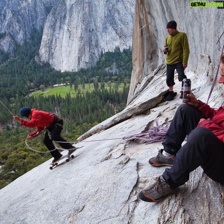 Jimmy Chin Instagram - If you’re looking for climbing beta or valley gossip, head to the bridge below El Cap. Second photo: Good times on a rainy day… Yosemite Valley, California. Circa 2010. Shot on assignment for @natgeo