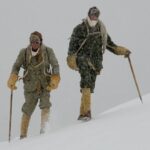 Jimmy Chin Instagram - @conrad_anker and @leo_houlding in period garments and climbing gear while filming for the The Wildest Dream that examined George Mallory and Sandy Irvine’s climb and disappearance on Everest. The question of whether Mallory and Irvine may have made it to the summit of Everest before disappearing in 1924 has remained one of climbing's most enduring mysteries.