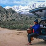 Jimmy Chin Instagram - When life was simple. Eat, climb, sleep. Repeat. First shot is from the Buttermilks back when you rarely saw anyone around in the fall. And yea, that’s me playing a djembe. Second shot is from the Camp 4 parking lot around 1998. I’d just recently met @deanpotter @timmyoneill @cedarwright and some of the other Monkeys that would become family for the next 20 years. And that’s my little blue Subaru which I lived out of for almost 7 years. It eventually exploded somewhere outside of Moab on my way to @highsteph’s place. It lived a good life… 📷s by Evan Howe.