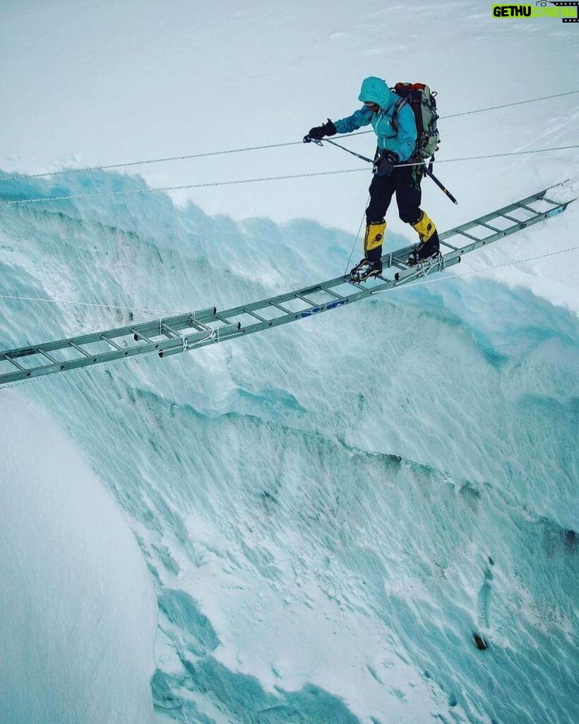 Jimmy Chin Instagram - Two ways to cross a crevasse, with @kitdski Khumbu Icefall, Western Cwm, Everest.