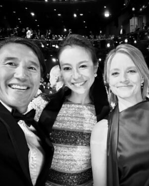 Jimmy Chin Instagram - Oscars weekend come and gone. Always a whirlwind of emotions and anticipation. No hardware for team NYAD but it was a true honor to be there and a great capstone to such a wild journey with our first narrative feature. Of course it also turned out to be a pretty epic date night w my beautiful and brilliant wife and co-director @chaivasarhelyi.
 
We are so proud of Jodie and Annette and their incredible performances. They were our guiding lights through this whole process and we learned so much from both of them. Being our first narrative, there were a lot of unknowns for us and we certainly felt quite a bit of pressure. We are deeply deeply grateful to everyone who supported us through the process. @claudiomirandadop and his team, our entire crew, Jamie Marshall, our first A.D. our producers Teddy Schwartzman and Andrew Lazar and so many more. Thank you to @netflix for believing in us. All in all, we’re quite happy with how everything turned out. Especially our date! 

Thanks for capturing a few of the moments @tommyagriodimas.tiff