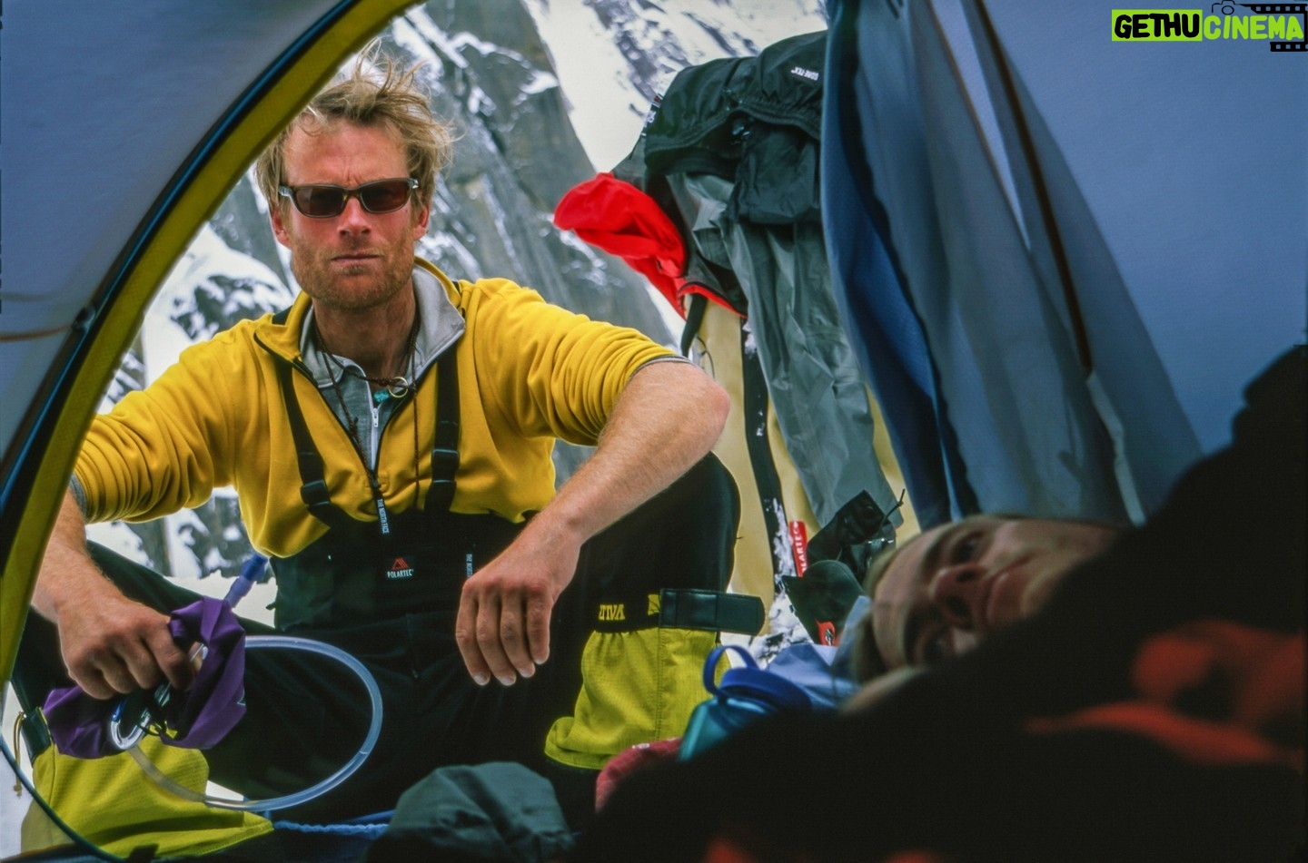 Jimmy Chin - 31.5K Likes - Tent life with @conrad_anker and @brady_robinson. During the first week of our 2001 expedition to K7, Brady and I noticed that Conrad always got up before us. We didn't want to seem lazy, so we started getting up earlier and earlier every morning. But each day, Conrad was making coffee or organizing gear by the time we were out of our tents. The night before attempting K7, the three of us agreed to wake up at 3 a.m. Brady and I secretly decided to wake up at 2 a.m. to get ready before Conrad. That morning, Brady and I woke early, quietly gathered our gear, and exited our tent in the dark. As we rushed to load our packs, a headlamp clicked on nearby. I looked over to see Conrad leaning casually against a rock with his pack shouldered and ready to go. I shook my head in awe and disbelief.
@thenorthface