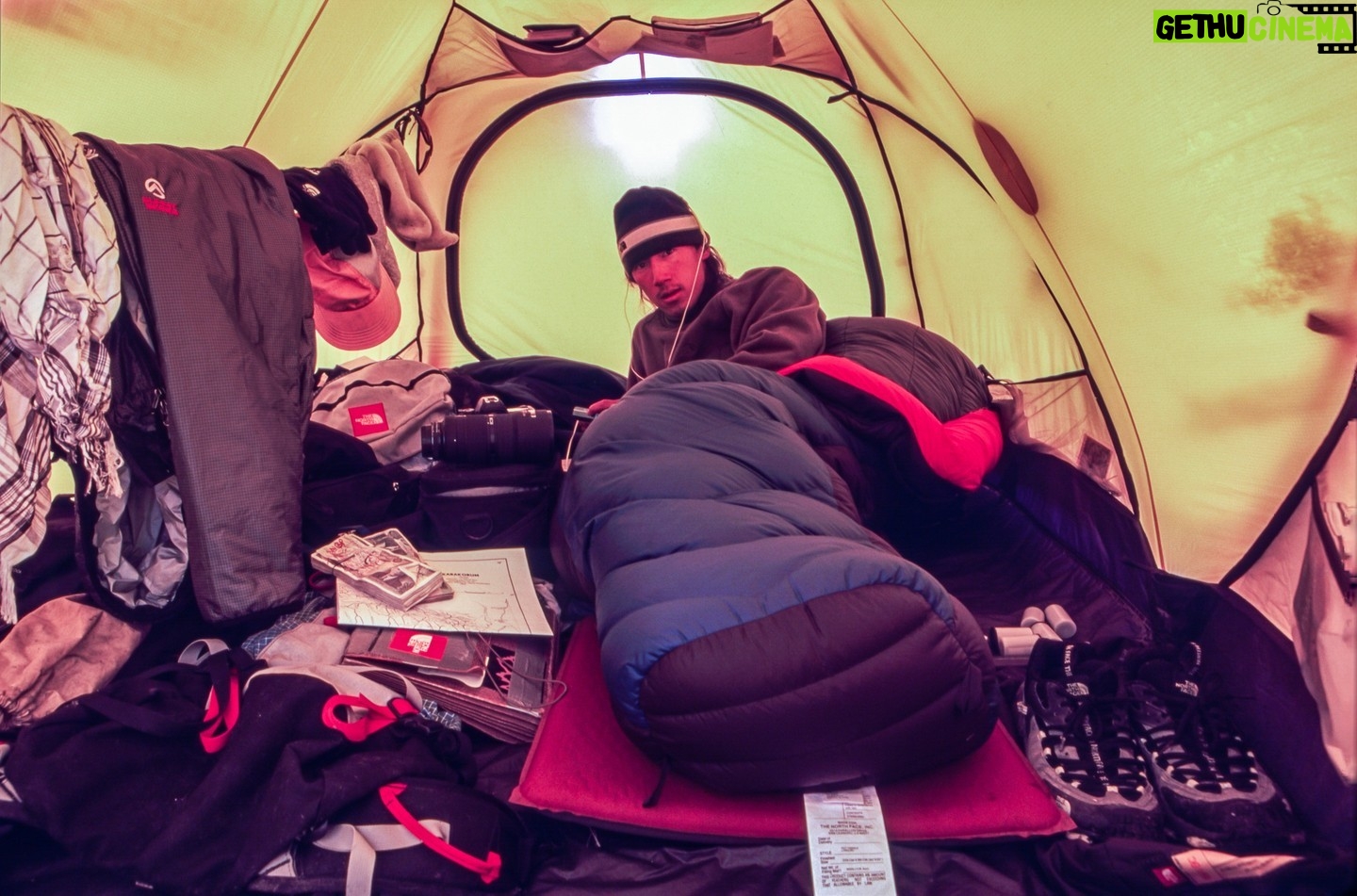 Jimmy Chin - 31.5K Likes - Tent life with @conrad_anker and @brady_robinson. During the first week of our 2001 expedition to K7, Brady and I noticed that Conrad always got up before us. We didn't want to seem lazy, so we started getting up earlier and earlier every morning. But each day, Conrad was making coffee or organizing gear by the time we were out of our tents. The night before attempting K7, the three of us agreed to wake up at 3 a.m. Brady and I secretly decided to wake up at 2 a.m. to get ready before Conrad. That morning, Brady and I woke early, quietly gathered our gear, and exited our tent in the dark. As we rushed to load our packs, a headlamp clicked on nearby. I looked over to see Conrad leaning casually against a rock with his pack shouldered and ready to go. I shook my head in awe and disbelief.
@thenorthface