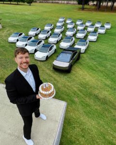 Jimmy Donaldson Instagram - It’s my 26th birthday, so I am giving away 26 Teslas to my followers! Like and Comment on this post tagging 2 friends to enter! Make sure you’re FOLLOWING so I can dm you if you win a Tesla! Winners will be announced in 7 days, share this to your story and help your friends win a Tesla lol Terms and conditions apply, see official rules: http://Bit.ly/beastgaway
