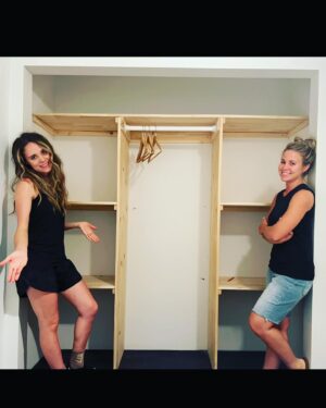 Jinger Vuolo Instagram - When @janamduggar comes to town for a visit and you happen to mention your dream closet space… you end up at Lowe’s with piles of lumber. Then she knocks the projects out in less than 24 hours and even teaches me how to install the shelving as well. SO. MUCH. FUN!!! 🤩