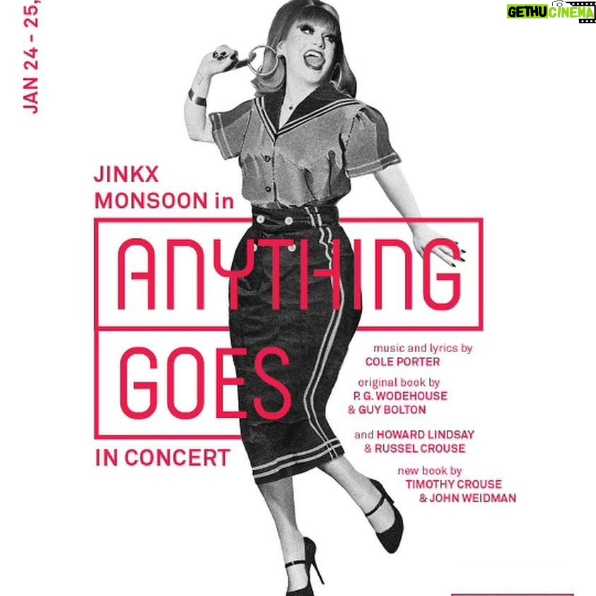 Jinkx Monsoon Instagram - Say hello to your Reno Sweeney! Anything Goes in Concert coming to the Pasadena Civic Auditorium, Jan 24 – 25, 2025 🫡 Tickets are currently only available as part of a 2024/2025 Membership Package. Tickets will be available to the public later this year.