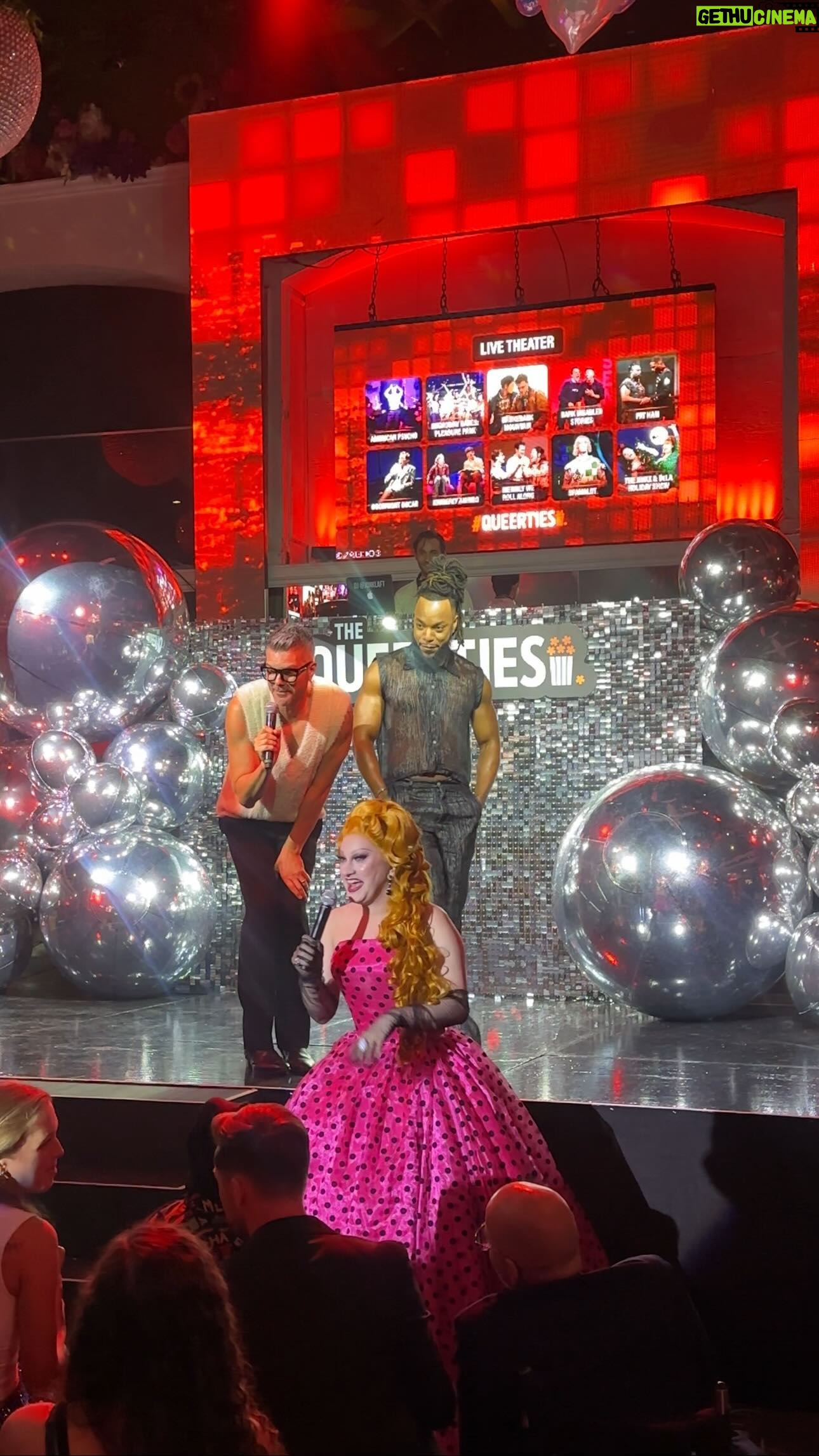 Jinkx Monsoon Instagram - When The Queerties asks you to share a stage with Broadway star and the only 2 time winner of @rupaulsdragrace @thejinkx, YOU SAY YES! When they ask you to do it with your husband, you find coordinating looks and have the time of your life! Thank you to @rosie , @tracelysette & @paulaabdul for sharing such beautiful words last night & for being such advocates for our community. Thank you @queerty for creating a safe space to celebrate our community. And thank you to OUR COMMUNITY for being so special and so creative and just a little bit c*nty, but in the best way possible! . . . . #queerties #queerties2024 #dragrace #jinxmonsoon #husbands #loveislove #explorepage #reels #hosts #looseyladuca #rupaulsdragrace