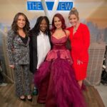 JoJo Instagram - more effective than coffee= putting on a massive burgundy colored gown full glam to start the morning 💎✨ thank u for a nice chat sing @theviewabc forever obsessed w/ @whoopigoldberg
