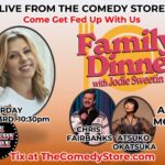 Jodie Sweetin Instagram - IT’S HAPPENING!!! LIVE SHOW AT THE COMEDY STORE DEC 3!!! I can’t begin to tell you how excited I am for this show… it’s going to be WILD. Imagine a family holiday dinner. But the most hilarious, inappropriate and dysfunctional one you can think of. Yeah… that’s this show. With food, games, comedy (and maybe even a poignant family moment) , you won’t want to miss this! Come sit at the kids table! DEC 3 10:30pm The Comedy Store LA $10 online/$15 door https://www.showclix.com/event/family-dinner-december3rd