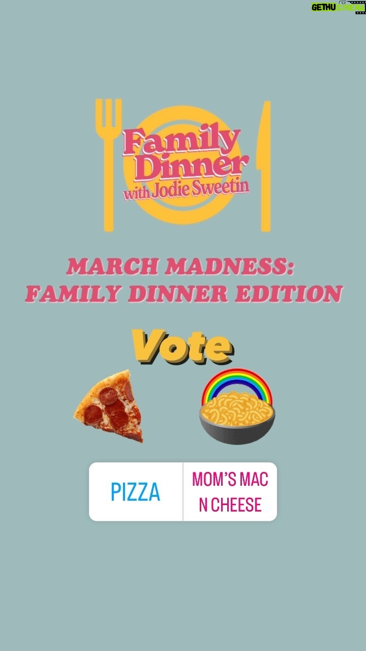 Jodie Sweetin Instagram - Hey fam! Make sure and vote for our “Best Dinner” poll and find out on Saturday which of these (delicious? Disgusting?) meals are going to take over the ONLY March Madness brackets that matter 😜 and then see @snesguerrero @robhaze & @themikebinder debate the winners! We’re close to selling out, so if you haven’t already, buy tix to Saturday’s’ @famdinshow at 8pm at The Comedy Store, upstairs in the Belly Room🫃. Hosted by @jodiesweetin with our guests panelists! Come join us for another dys”fun”ctional Family dinner! We promise, you’ll want seconds!
