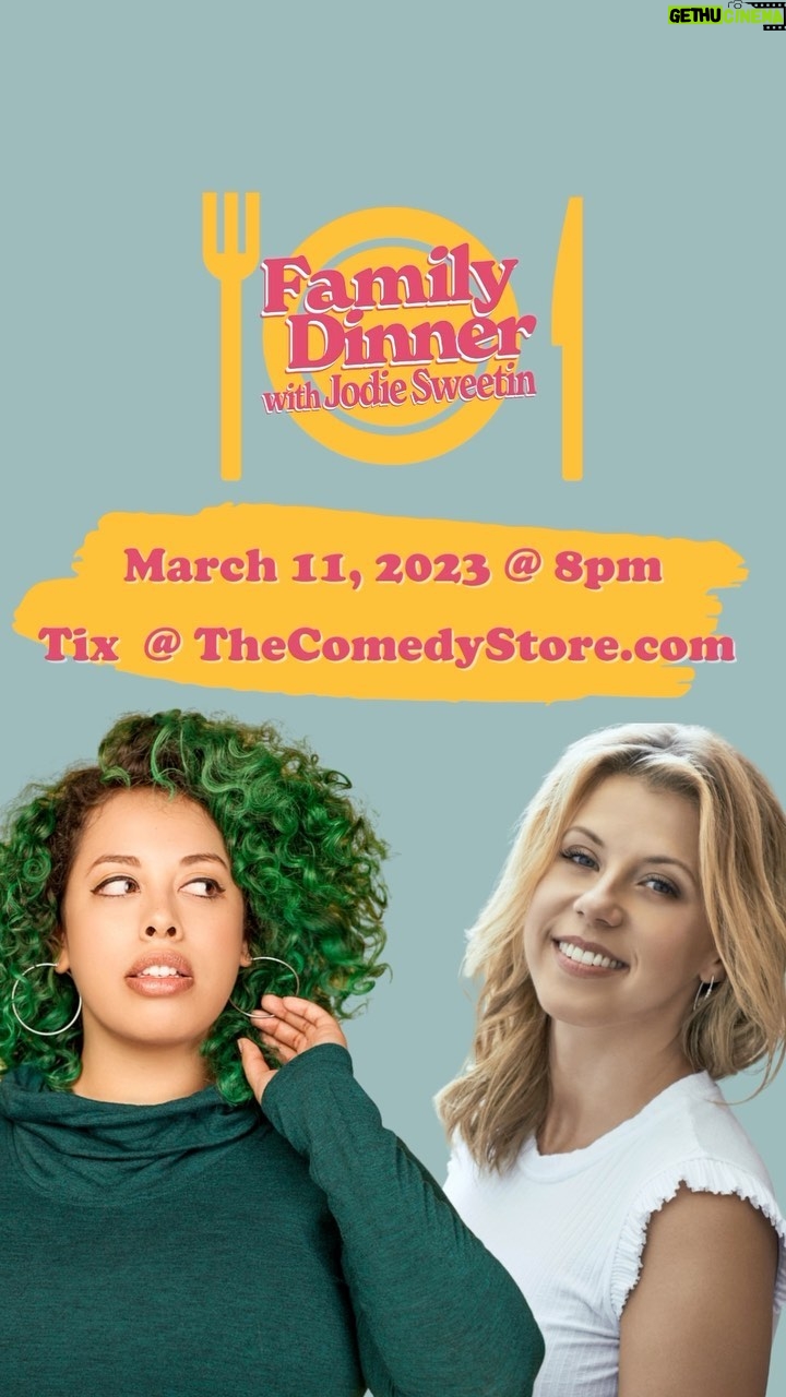 Jodie Sweetin Instagram - ⚠️ LOW TICKET WARNING ⚠️ We are going to sell out so get your tickets before it’s too late to join us for Family Dinner. Featuring the hilarious @snesguerrero this Saturday, March 11th @ 8pm in The Belly Room @TheComedyStore. Can’t wait to find out what Vanessa’s cooked up for Family Dinner. You can get tickets right now at TheComedyStore.com.