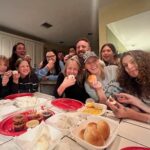 Jodie Sweetin Instagram - This is what 41 looks like. For me. It looks like friends surprising you at your house when you can’t do dinner out. (Some of them who came directly from the AIRPORT and hadn’t even stopped at home yet, @jlsuiter69 , a hero, haha) It looks like too much dim sum, but somehow, never enough. It looks like @dollyparton sweatshirts (we’re bday twins. Beat thing EVER!!) It’s ridiculous bedazzled “Queen” hats (thanks to @theceliabehar for that) for your friends to take stupid pics in. It looks like starting your day with a sweet surprise of my fav coffee (from my amazing husband (❤️❤️ @mescalito70) first thing when i woke up, complete with a candle. It’s my girls ( @bozoiee and Bea!) being with me and spoiling “old lady mom” It’s laughing so hard you think you pulled a muscle. It’s staring out my window with @sabrinasee and Celia It’s delicious, homemade cake With Mom and Dad on FT so they can be there for the bday song. All of these things are just a small piece of the love and gratitude I have for my life. (Huge thanks to @brookcasey @theceliabehar @setonstyle @caitlinskybound @jlsuiter69 and of course, @mescalito70 and my girls and parents) Also… to whoever stole my @milkbarstore cake off the porch…im bummed, but you may have done me a favor. It woulda been my breakfast. 🎂 Thank you EVERYONE for all the bday love on here, it meant the world!! ❤️❤️❤️