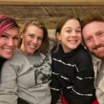Jodie Sweetin Instagram - This is what 41 looks like. For me. It looks like friends surprising you at your house when you can’t do dinner out. (Some of them who came directly from the AIRPORT and hadn’t even stopped at home yet, @jlsuiter69 , a hero, haha) It looks like too much dim sum, but somehow, never enough. It looks like @dollyparton sweatshirts (we’re bday twins. Beat thing EVER!!) It’s ridiculous bedazzled “Queen” hats (thanks to @theceliabehar for that) for your friends to take stupid pics in. It looks like starting your day with a sweet surprise of my fav coffee (from my amazing husband (❤️❤️ @mescalito70) first thing when i woke up, complete with a candle. It’s my girls ( @bozoiee and Bea!) being with me and spoiling “old lady mom” It’s laughing so hard you think you pulled a muscle. It’s staring out my window with @sabrinasee and Celia It’s delicious, homemade cake With Mom and Dad on FT so they can be there for the bday song. All of these things are just a small piece of the love and gratitude I have for my life. (Huge thanks to @brookcasey @theceliabehar @setonstyle @caitlinskybound @jlsuiter69 and of course, @mescalito70 and my girls and parents) Also… to whoever stole my @milkbarstore cake off the porch…im bummed, but you may have done me a favor. It woulda been my breakfast. 🎂 Thank you EVERYONE for all the bday love on here, it meant the world!! ❤️❤️❤️