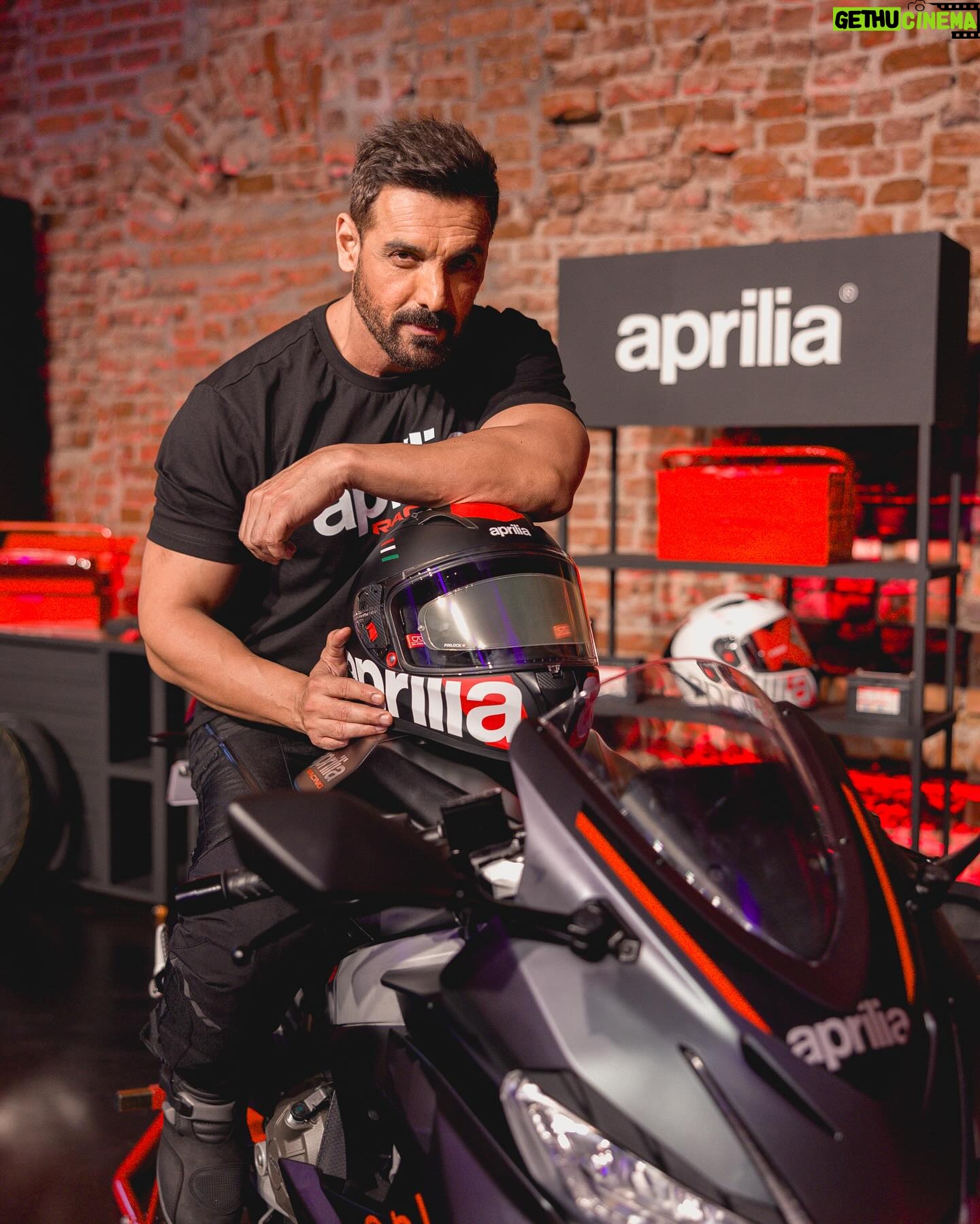 John Abraham Instagram - Motorcycling is my religion. It is my way of life. Thrilled to announce that I’m joining the Aprilia Racing Squad 🔥and equally thrilled to welcome the RS 457 to my garage, right next to my iconic RSV4. 🏍️ Together, we’ll push the boundaries of racing! 🏍️✨Excited for the rides ahead! #ApriliaIndiaxJohnAbraham #ApriliaIndia #RS457 #BeARacer