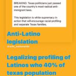 John Leguizamo Instagram - Anti-Latino legislation put into law in Texas where we are the dominant culture! They can profile us and ask for papers and separate families! Sickening!