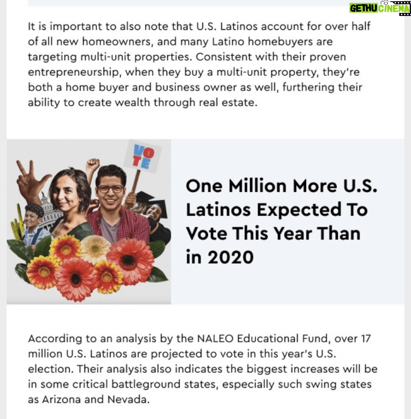 John Leguizamo Instagram - 17 million Latinx expected to vote this nov!! Largest voting block after whites!