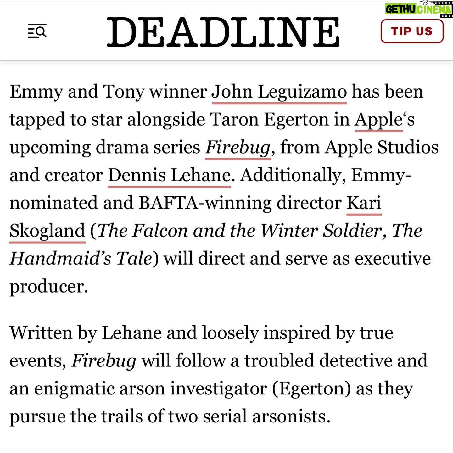 John Leguizamo Instagram - @deadline so excited to be a part of this brilliantly written series. Can’t wait to bring my character Esposito to life! I’m a huge fan of Dennis Lehane and Taron Egerton.