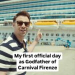 Jonathan Bennett Instagram - I’m officially a Godfather! @Carnival Firenze’s naming ceremony in Long Beach yesterday was so much FUN! Thank you Carnival for the honor of being named Godfather of this gorgeous ship. I can’t wait to see all the fun everyone has on Firenze…me included! #CarnivalPartner