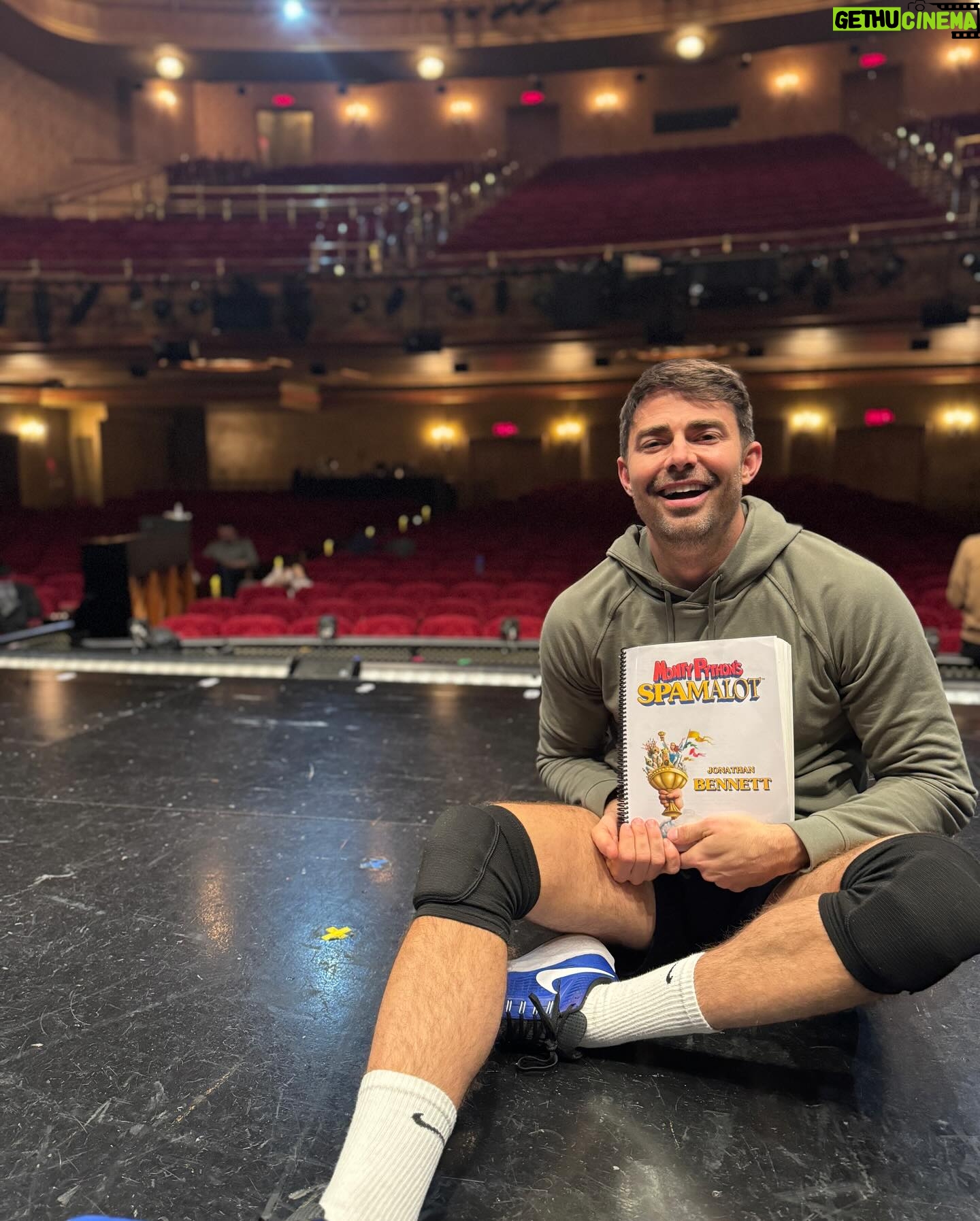 Jonathan Bennett Instagram - Rehearsals are done. Show is learned. Pits are sweaty. I am happy. I am exhausted. I am ALIVE!!! Let’s do this… 24 hours to go… @spamalotbway