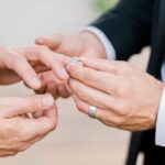 Jonathan Bennett Instagram - Celebrating #NationalFreedomToMarryDay with @kayjewelers, and celebrating the fact that we get to create our own traditions when it comes to our LGBTQ weddings. #KAYPartner We designed ‘Our Ring by Jaymes Jonathan’ to create our own tradition of having a ring we flipped at our ceremony. Worn with the diamonds facing out while engaged, then flipped when we said ‘I do’ to reveal the wedding band side with the diamonds facing you. Available at KAY.com 📸 @toddthephotographer