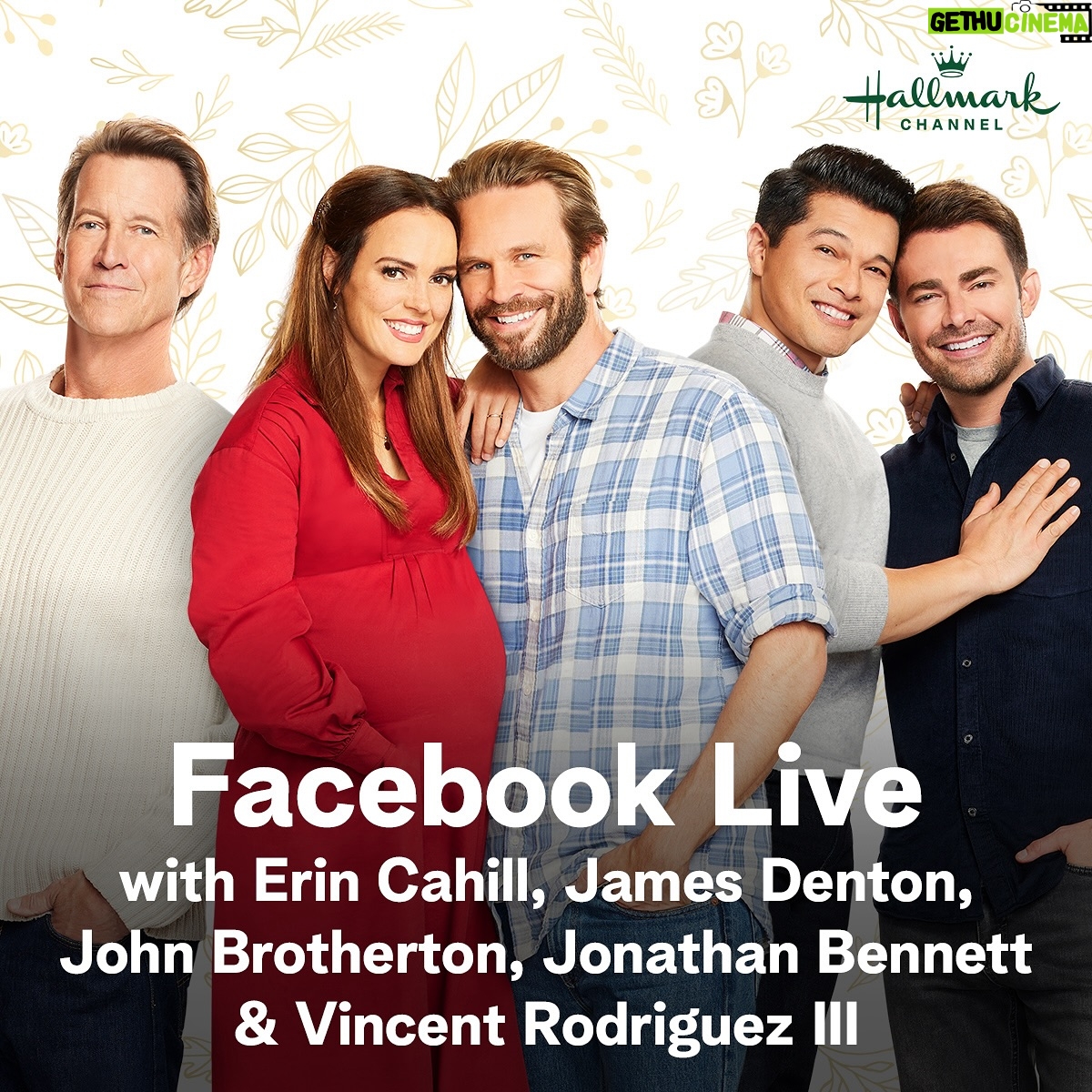 Jonathan Bennett Instagram - Join us LIVE on Facebook on @hallmarkchannel at 1pm for the cast of #christmasoncherrylane