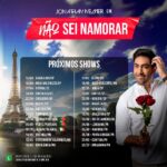Jonathan Nemer Instagram - Com vocês… todos próximos shows com ingressos a venda. E se vc se atentar aos próximos shows abaixo, na legenda, vai ver que tem cidades novas na listaaaa. Marquem os amigos e corra pra comprar seu ingresso. 12/06 Brasília/DF 13/06 Goiânia/GO 14/06 Jataí/GO 18/06 Araçatuba/SP 19/06 Rio de Janeiro/RJ 24/06 Londrina/PR 25/06 Maringá/PR 26/06 Ponta Grossa/PR 27/06 Curitiba/PR 03/07 Umuarama/PR 10/07 Rondonópolis/MT 11/07 Cuiabá/MT 12/07 Porto Velho/RO INGRESSOS: jonathannemer.com.br