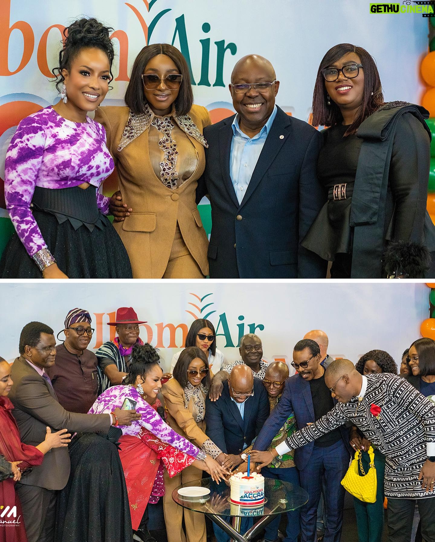 Joselyn Dumas Instagram - Thrilled to have IBOM AIR join the ties that bind Ghana & Nigeria and to foster development across both countries in trade and more. Thanks to Akwa Ibom State for championing this and Congratulations!! @ibomairlines ππ§‘π AKWAABA -Welcome to Ghana π¬π. FLY IBOM AIR Outfit: @duabaserwa thanks for this stunning outfit ππΎβ€οΈ Make-Up: @denni_makeover π Hair: @oh_my_hairr Photography: @manuelphotography_official