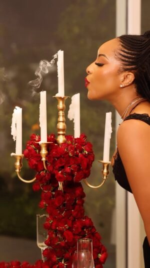 Joselyn Dumas Instagram - Table with my date all set😉 Guess who my date is ? 🥰😜…Arrangements put together by @orchideaflowers Thank You!❤️ 

Video beautifully shot by @bahsoun