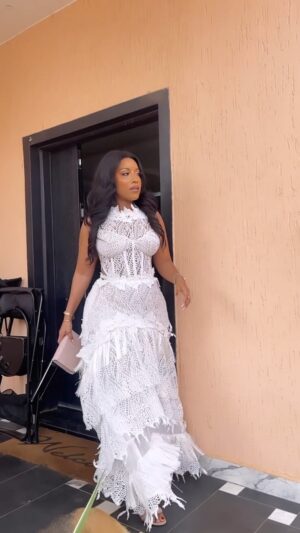 Joselyn Dumas Instagram - This wedding guest is giving Angelic Boho-chic 

.
Celebrating my sister and darling friend @serwa 💕💕
Happy Union my love. 
.

Dress @epiphani_official
Makeup @makeupbyzulky
Stylist @kelvincentgh